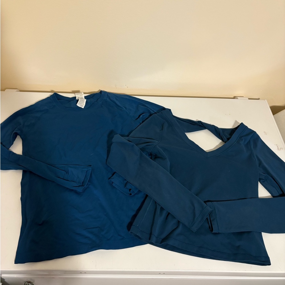Athleta Teal Size M Long Sleeve Tops Set